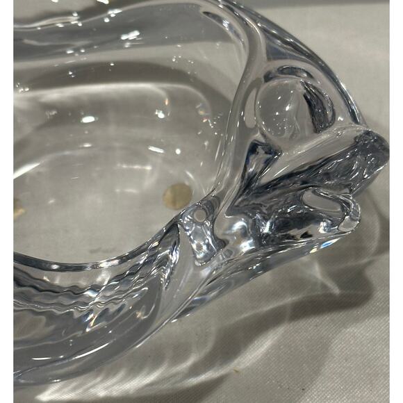 Fish Shaped Candy Trinket Art Vannes France Crystal Ring Dish 2”H x 6.5"L Vtg - Picture 2 of 10